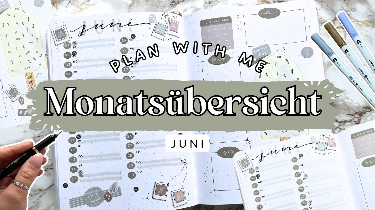 Bullet Journal Setup (Deutsch) | Monatsübersicht 💚 PLAN WITH ME