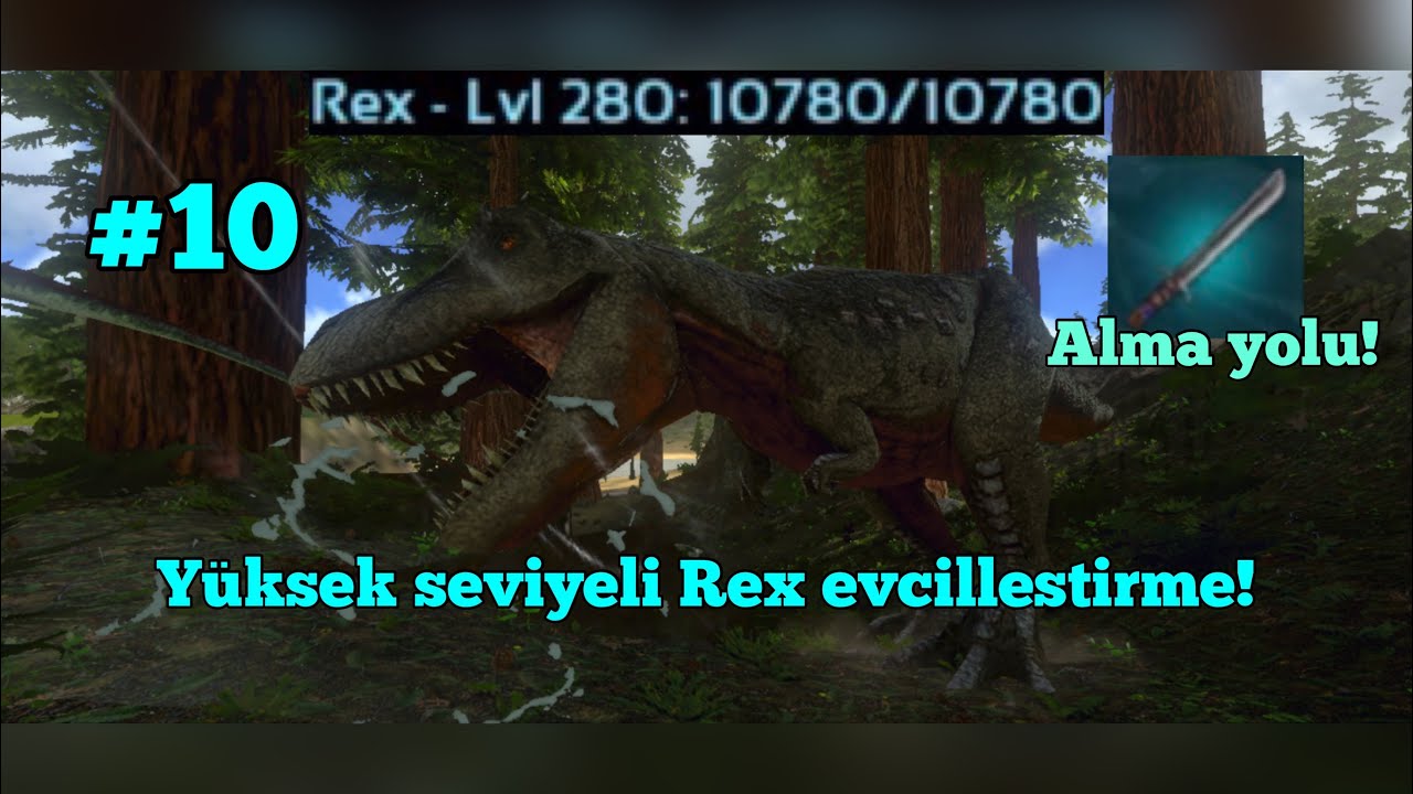 Ark mobile Türkçe Bölüm 10 - Yüksek seviyeli Rex evcilleştirme + Destansı kılıç!