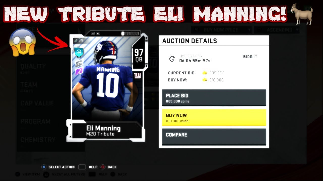 CAREER TRIBUTE 97 ELI MANNING! MADDEN 20 ULTIMATE TEAM!