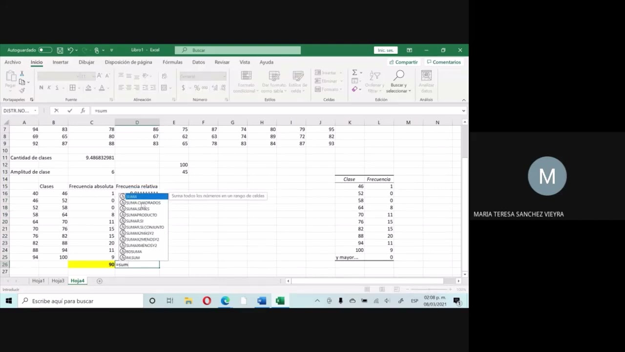 Construcción de histograma con Excel