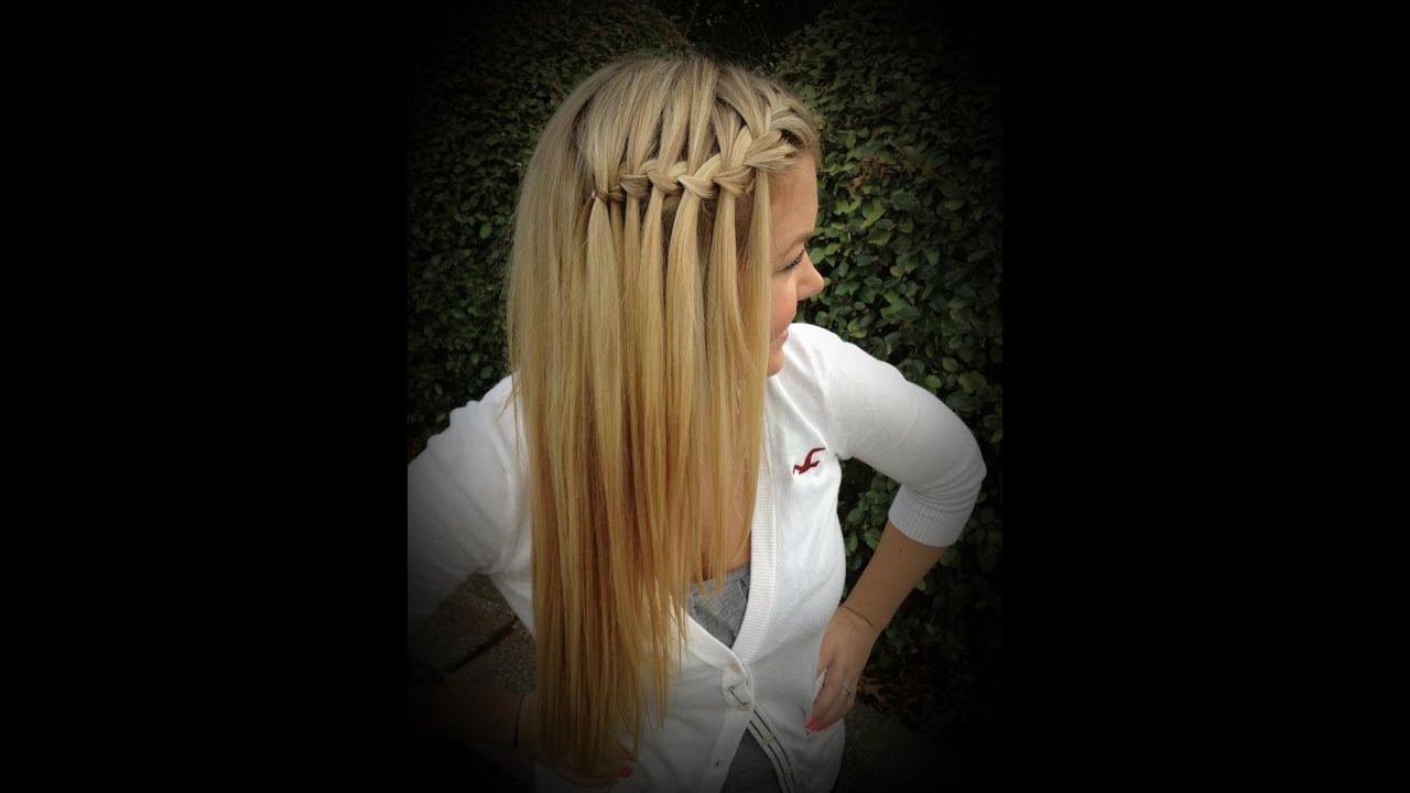 Waterfall braid (Great Christmas/New Years Hair Idea!)