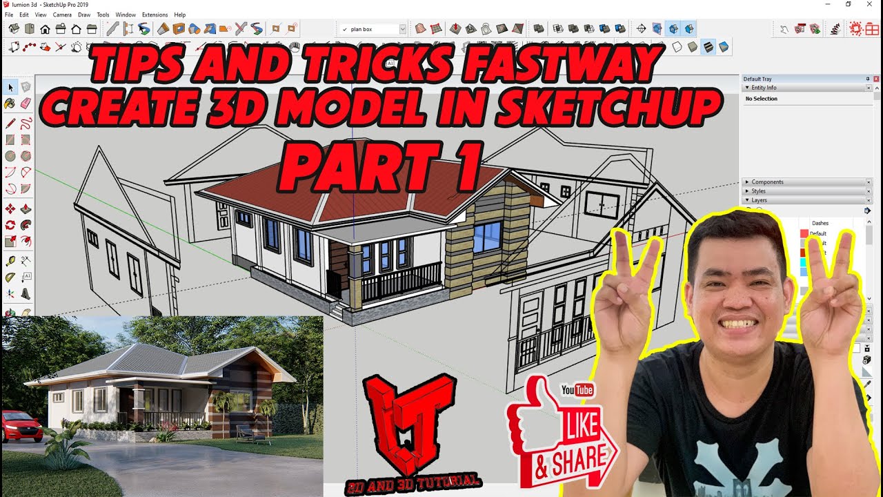 TIPS AND TRICKS FASTWAY CREATE 3D MODEL IN SKETCHUP PART 1