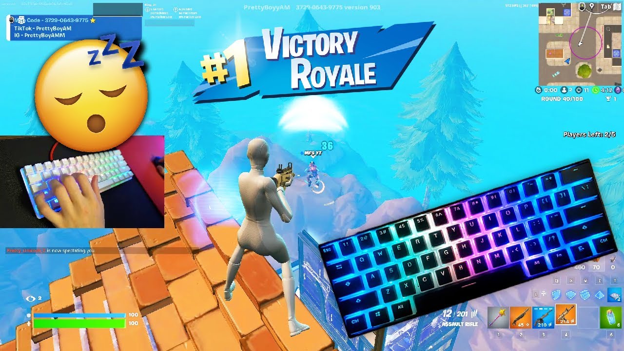 [1 HOUR] Fortnite Smooth & Chill😴Keyboard ASMR Sounds 240FPS Gameplay