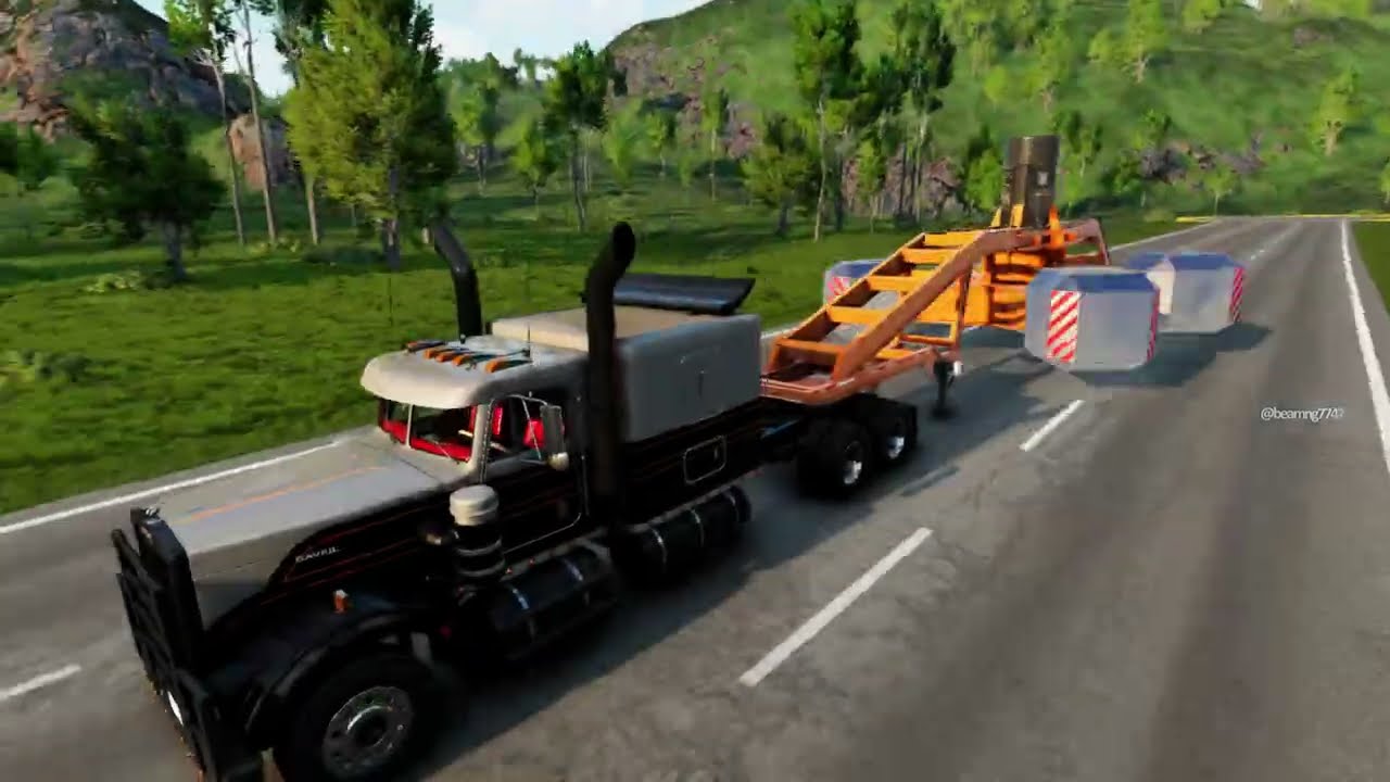 Speed boost 1000kmh which car can get over the giant bulge - BeamNG.Drive