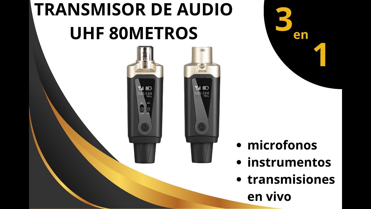 TRANSMISOR DE AUDIO UHF DE 100 METROS