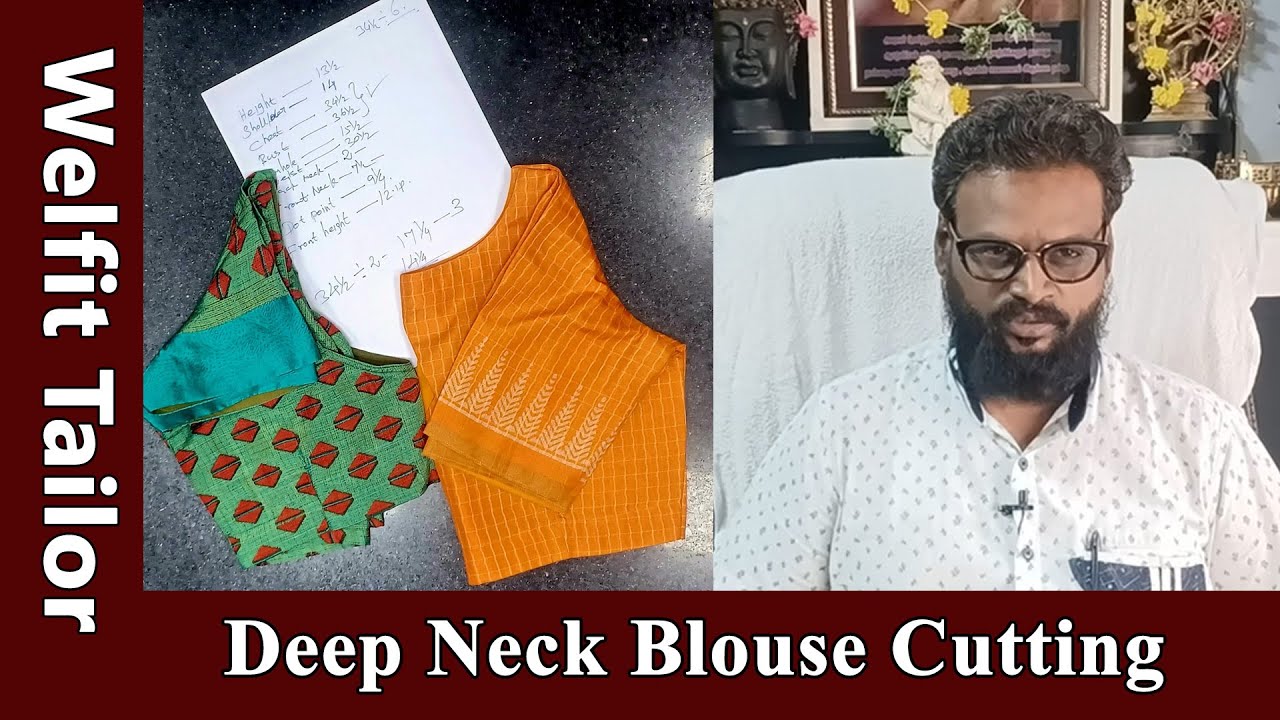Deep Neck Blouse Cutting | Tailoring in Tamil | Welfit Tailor