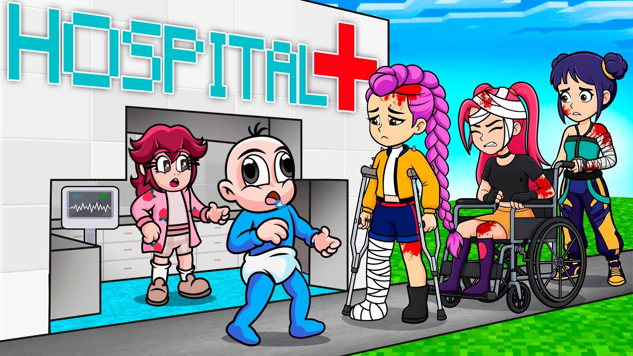Abrí un HOSPITAL de GUERRERAS K-POP en MINECRAFT 😱 BEBÉ NOOB