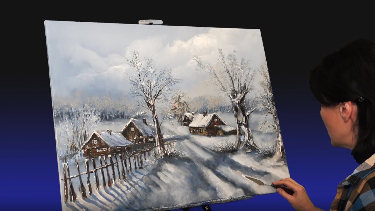 Как нарисовать картину - зима