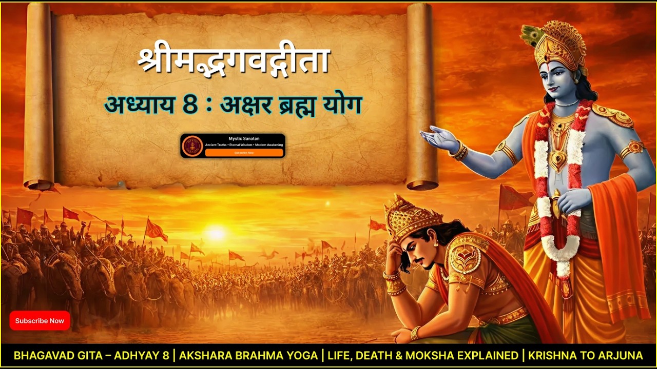 Bhagavad Gita – Adhyay 8 | Akshara Brahma Yoga | Life, Death & Moksha Explained | Krishna to Arjuna