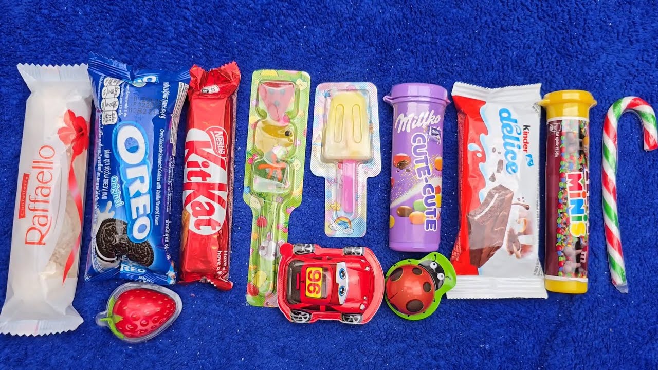 ASMR Most Popular Candys / some lots of colorful rainbow lollipop candy / unpacking chocolate eat