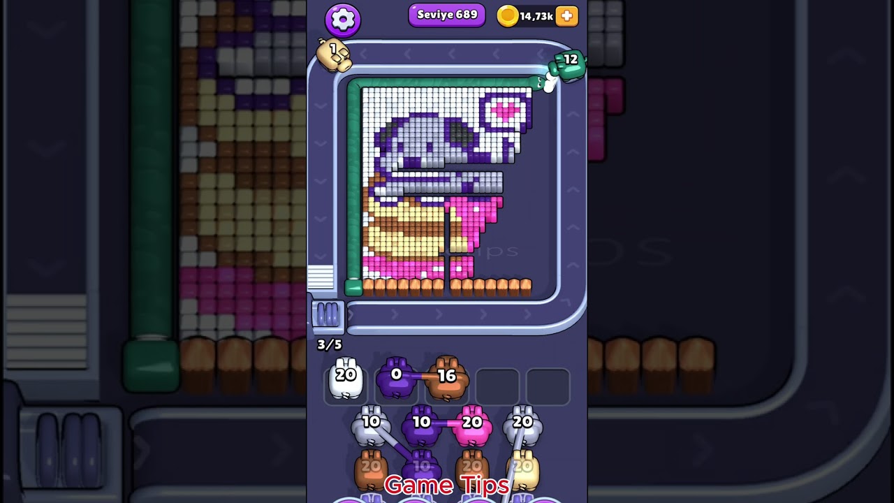 Pixel Flow level 689 Solution Walkthrough