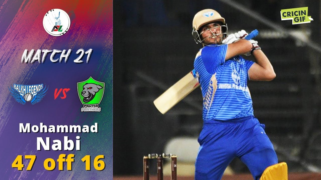 APLT20 M21: Mohammad Nabi's blistering knock of 47(16) against Nangarhar Leopards