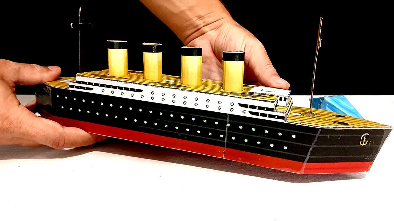 How to Make a Cardboard Titanic Floating Ship, Easy DIY Ship Model with Template