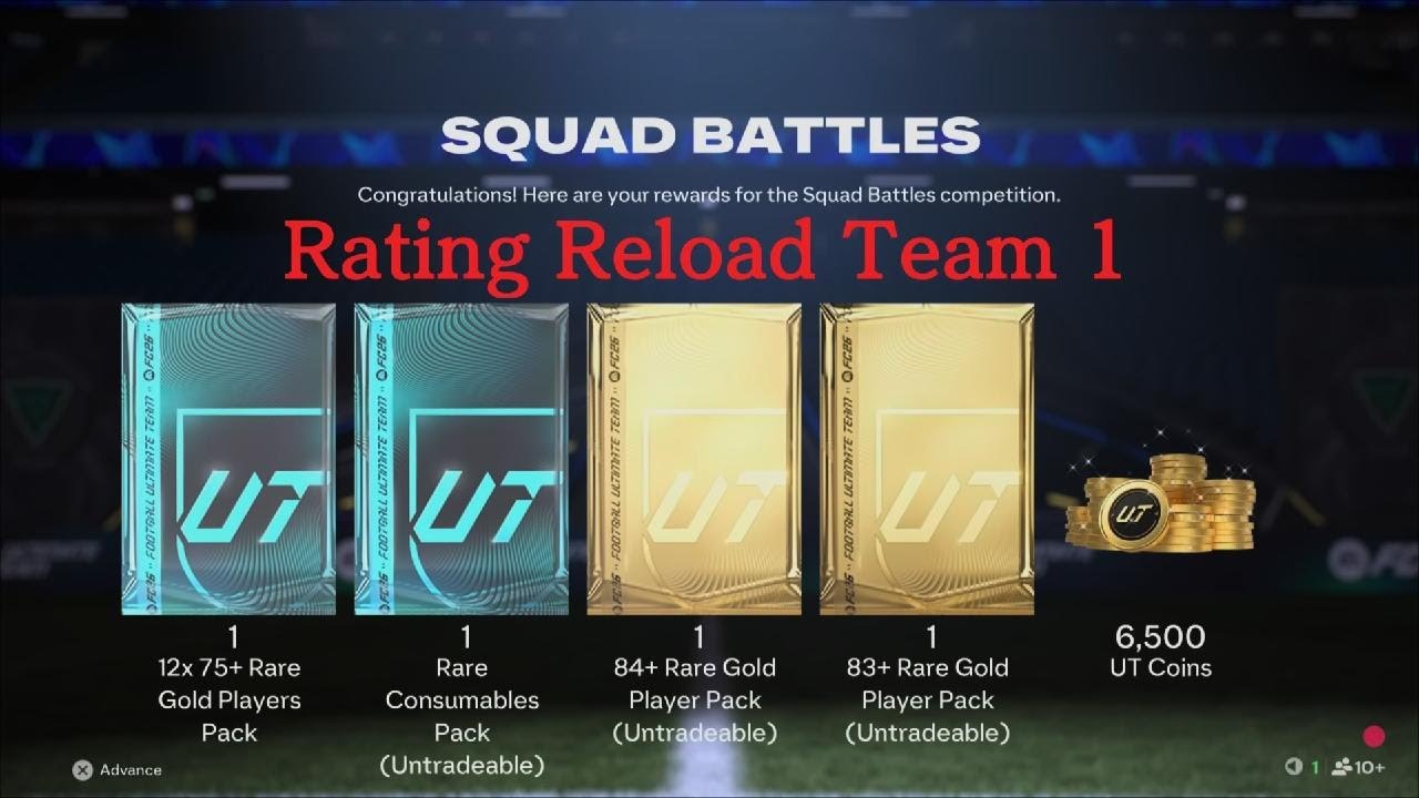 My Squad Battles Rewards For Rating Reload Team 1!!