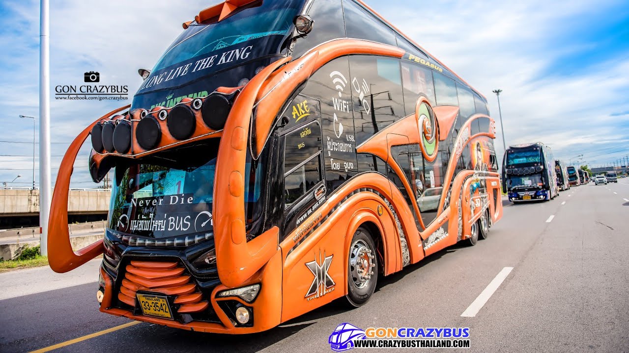 ขบวน5บัส  4แอร์ 1พัดลม สวยทุกคันวิ่งออกจากปั๊ม Amazing BusThai 16/7/60