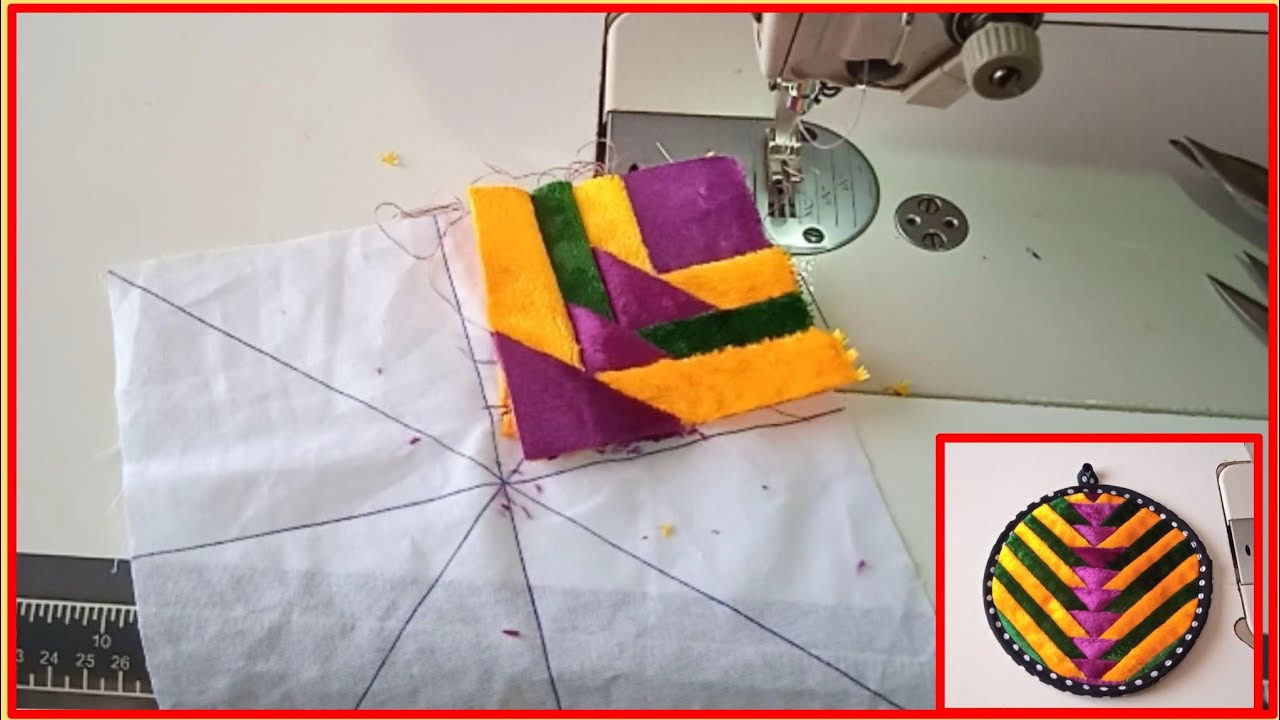 You don't need any experience to sew this patchwork pot holder!