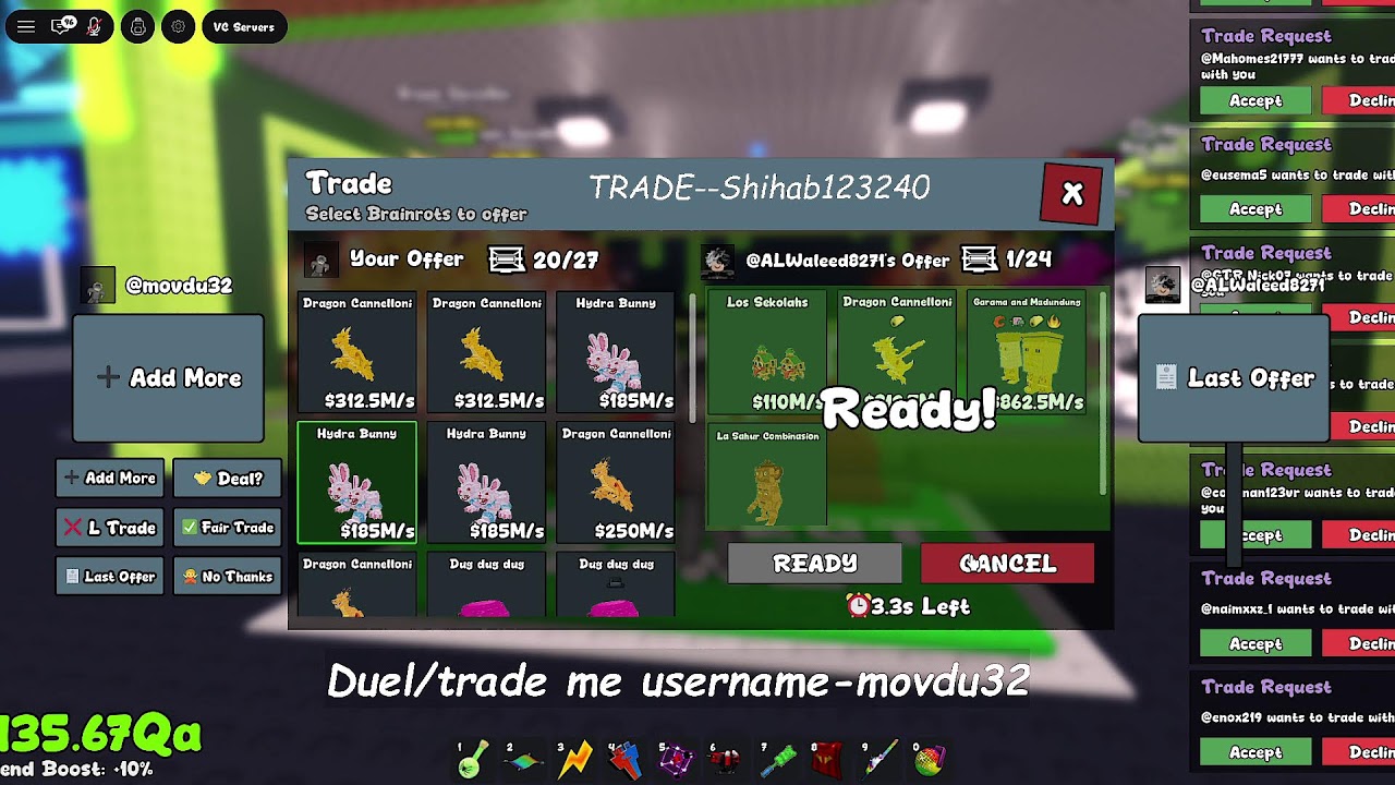 🔴 LIVE NOW: INSANE Trading & Duel in Steal a Brainrot 🤯🔥 | Roblox PvP
