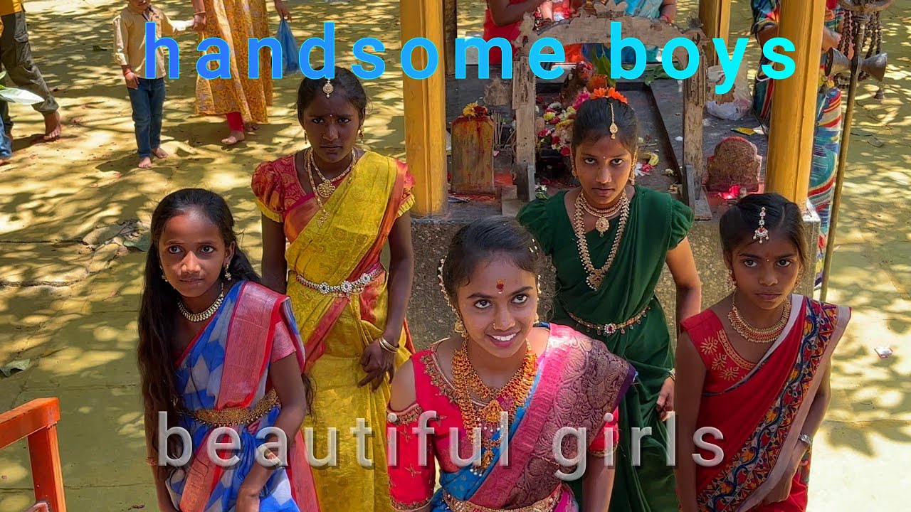 BEAUTIFUL SAREES GIRLS VS  HANDSOME BOYS in  Temple ..short film by AJ