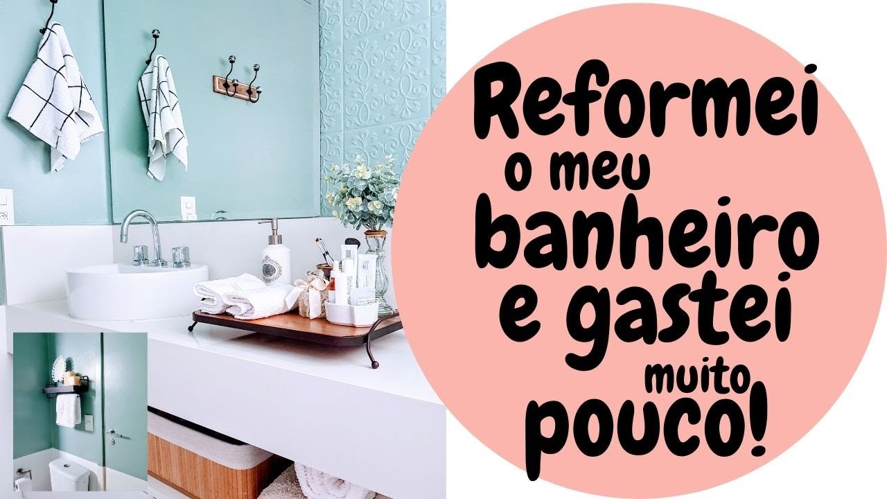 DIY | Reforma de banheiro pequeno gastando pouco! #reformadebanheiro #banheiropequeno