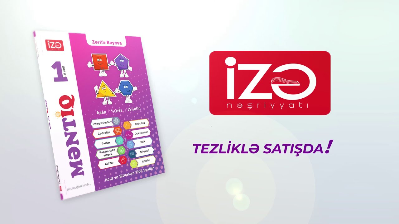 İZƏ Nəşriyyatı - 1-ci sinif İnqetrasiyalı Məntiq kitabı