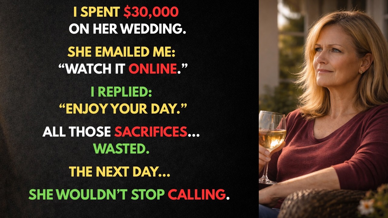 I Paid $30,000 for My Daughter’s Wedding… She Told Me to Watch It Online