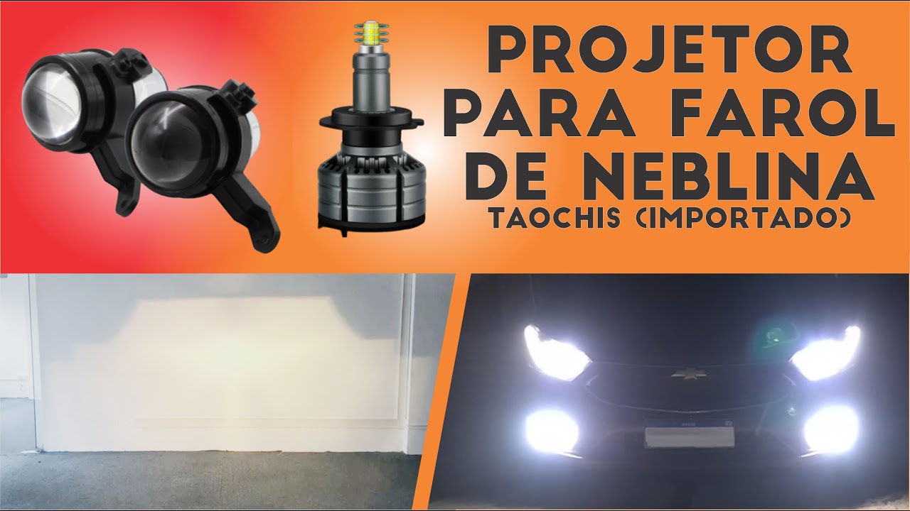 Projetor Retrofit led para farol de neblina - universal - instalação no ônix 2018