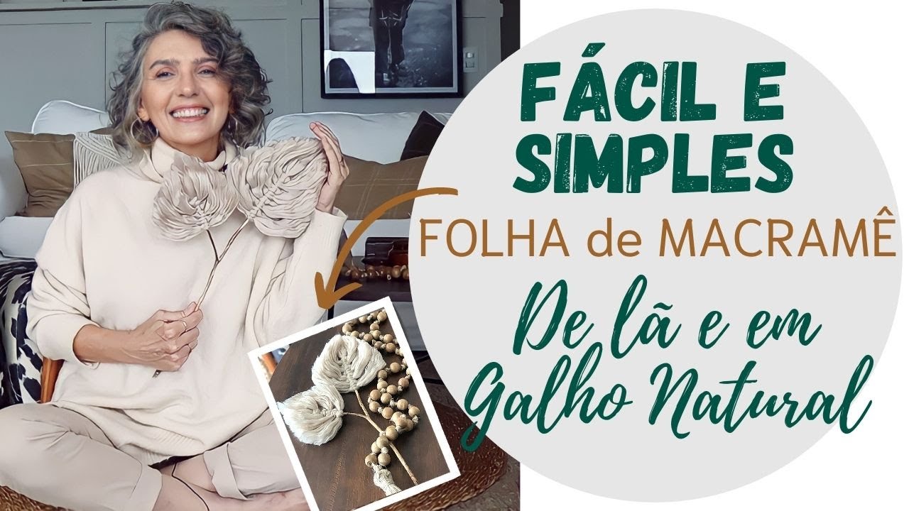 FOLHA DE MACRAMÊ PASSO A PASSO SIMPLES E FÁCIL | Verinha Bernardino