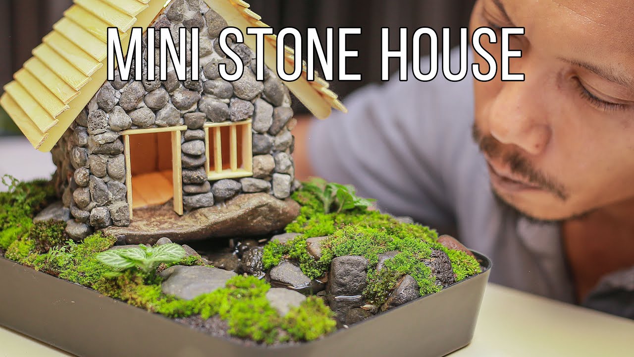 DIY Mini Stone House With Real Flowing River
