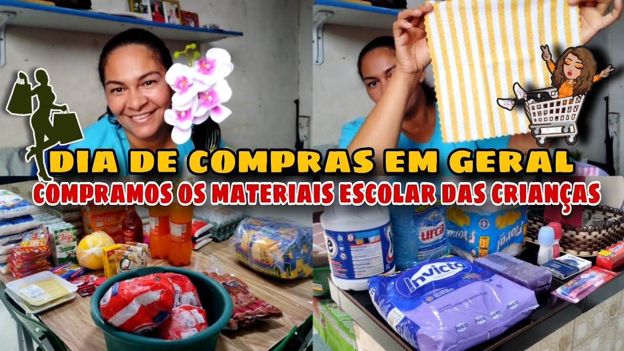 Dia de compras em geral+ compramos os materiais escolar das crianças 🛍️🛒