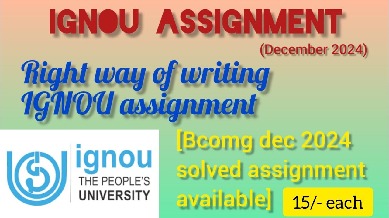 IGNOU December 2024 BCOMG solve assignment#youtubeshorts #viralshort #ignoubcom #bcomg #trending #yt