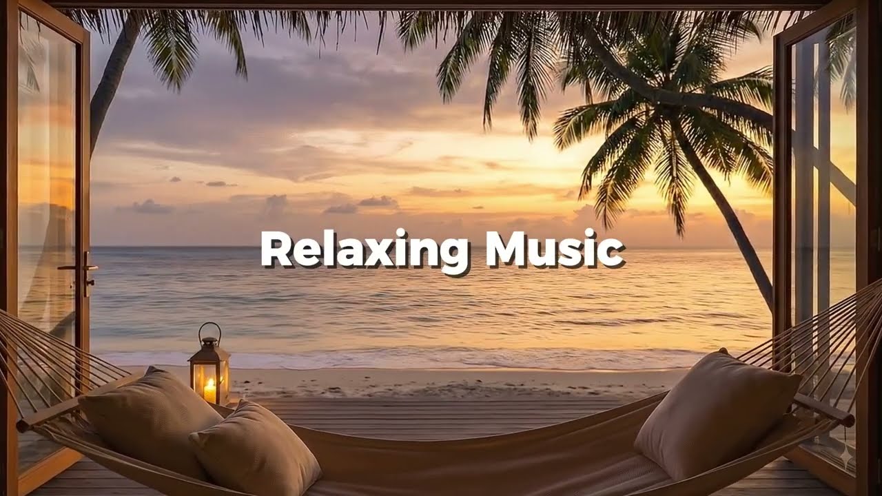 Tropical Sunset Escape Relaxing Hammock View with Ocean Sounds for Stress Relief