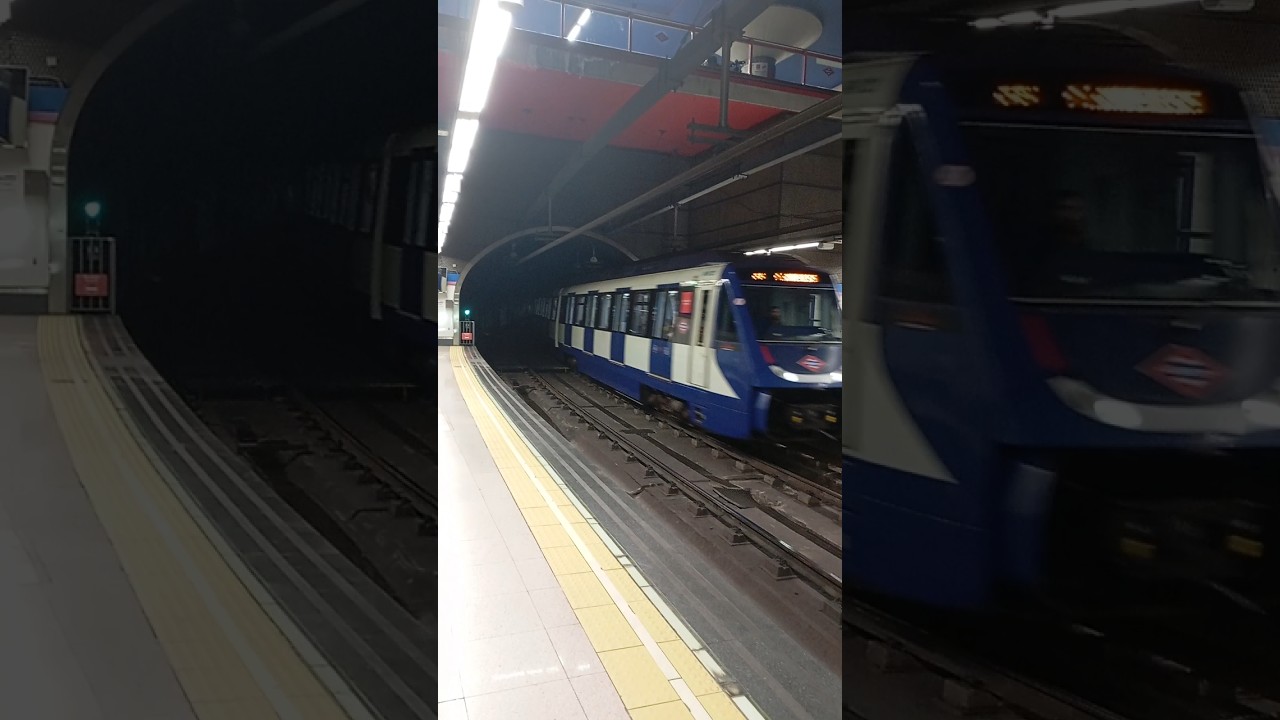 Cruce de S-9000 con S-8000 2&ordf; en N. Minister. L8 #metro #metrodemadrid #shorts #viral
