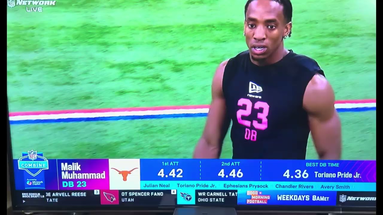 Arkansas Razorback CB Julian Neal’s 40 yard dash runs at the 2026 NFL Combine #NFL #WPS 