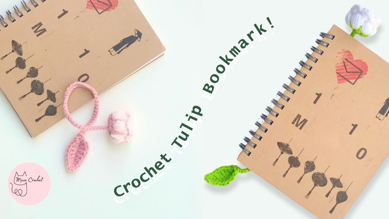 Crochet Tulip Bookmark | Tulip Keychain | Tutorial