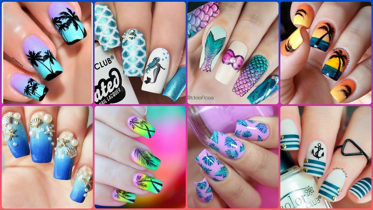 INCREÍBLES DISEÑOS DE UÑAS PLAYEROS / UÑAS TROPICALES / UÑAS PARA LA PISCINA 2024 NAIL DESIGNS