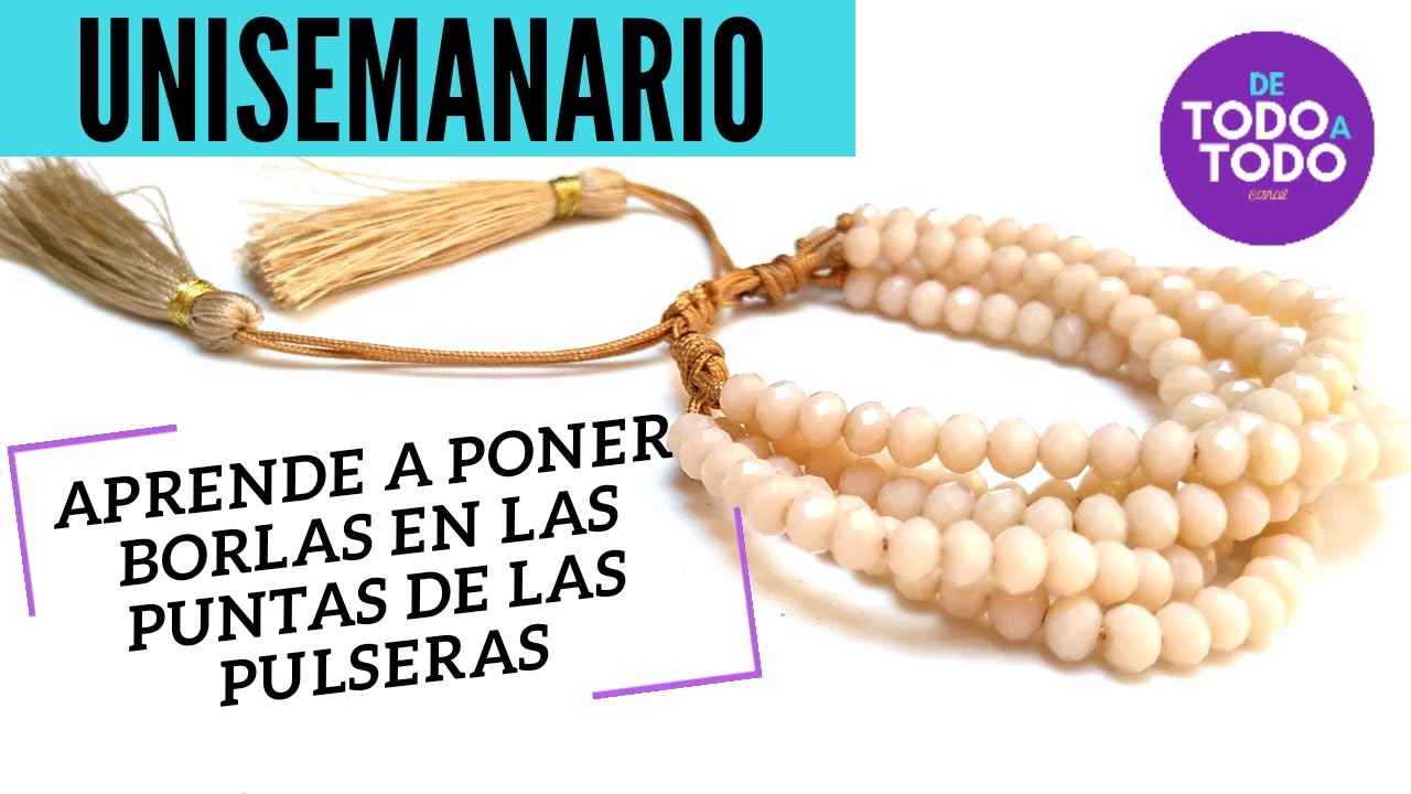 💜UNISEMANARIO / Pulsera con CRISTALES /Pulsera de HILO/ Pulsera con BORLAS [PASO a PASO]
