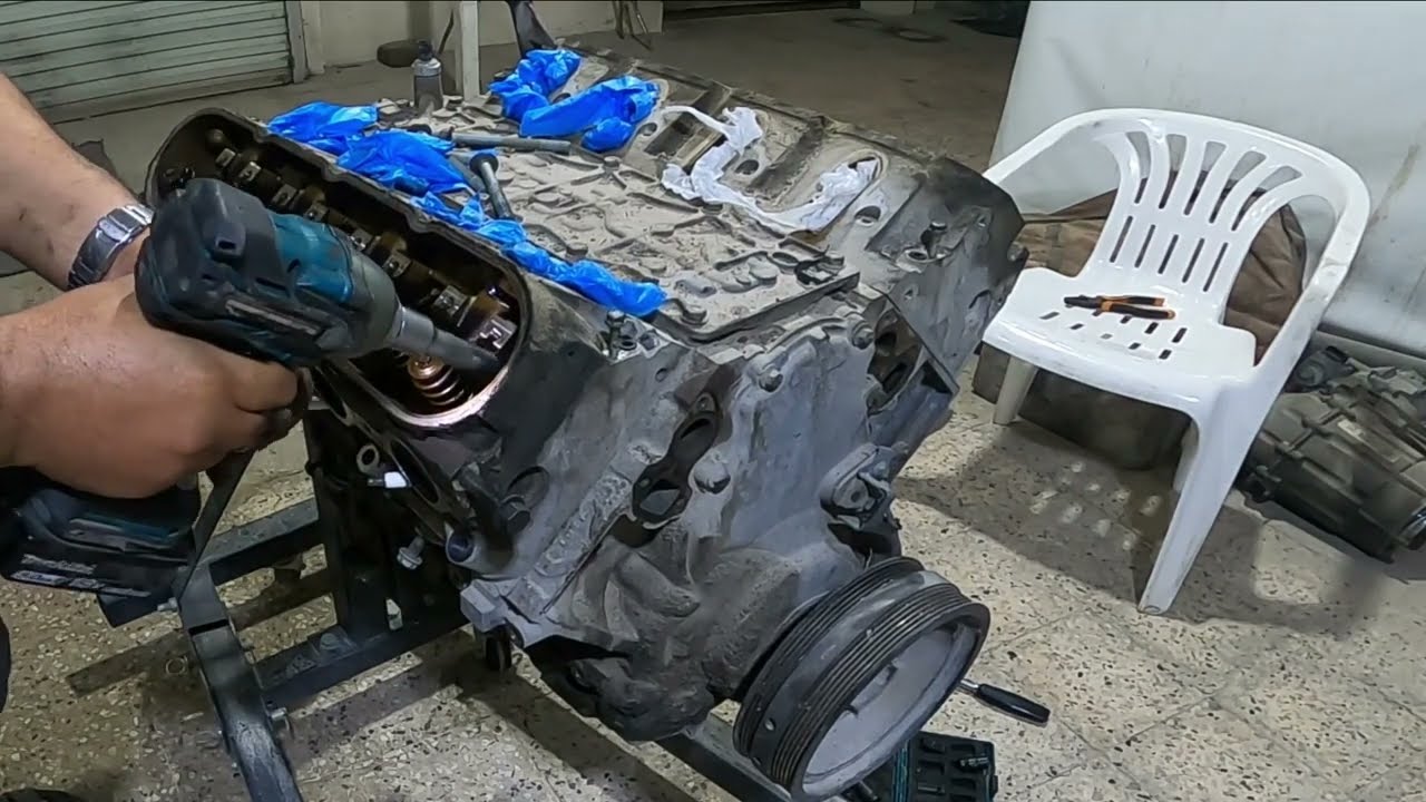 فكيت مكينة الجمس الاسود (قلب الاسد الجريح) تسريب زيوت ودخان ابيض V8   5.3  Vortec LY5