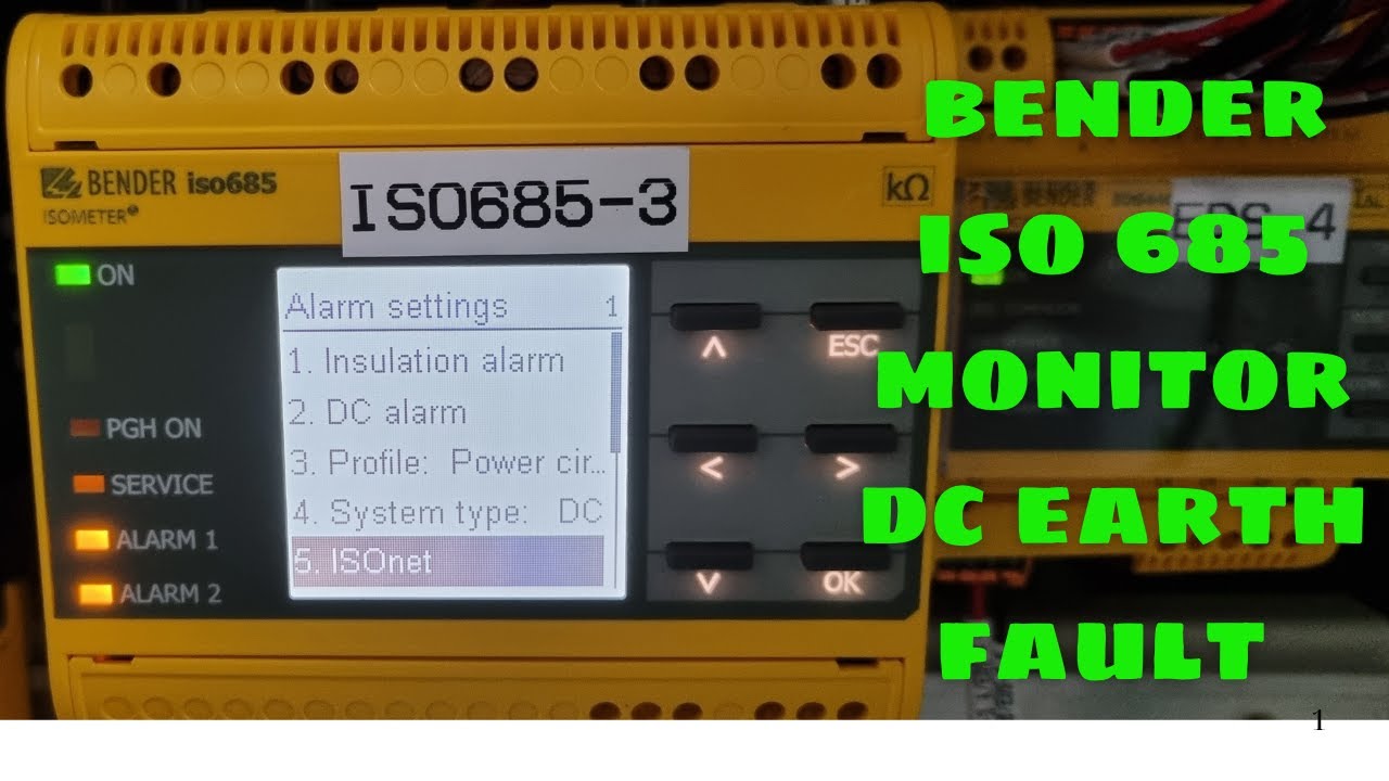 BENDER ISO685 DC earth fault monitoring