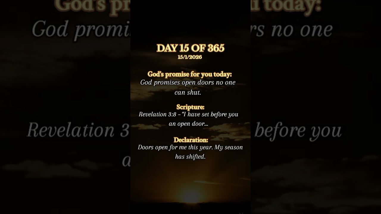 Today, God promise you open doors.
