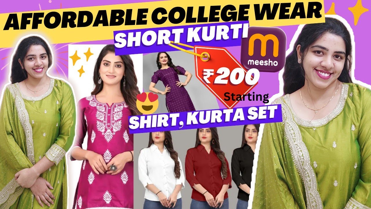Kurti starting at 200 with best quality, short kurtis, kurta Set & more#meesho #meeshohaul 