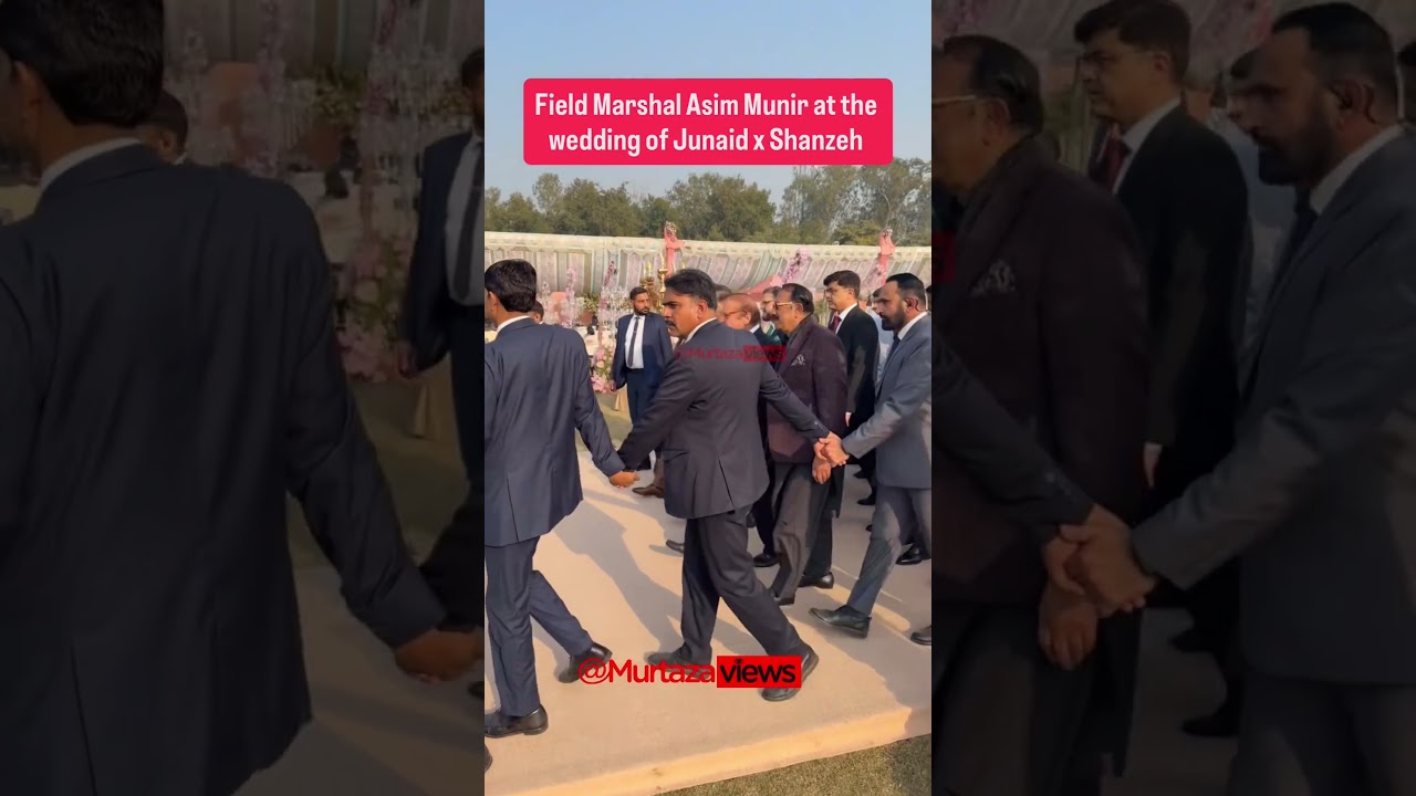 Field Marshal and Army Chief Syed Asim Munir at the walima reception of Junaid Safdar and Shanzeh