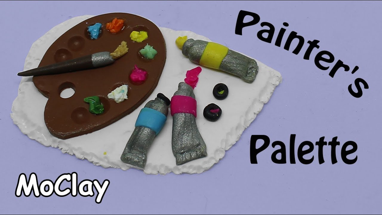 DIY Painter's Palette miniature - Polymer clay tutorial.