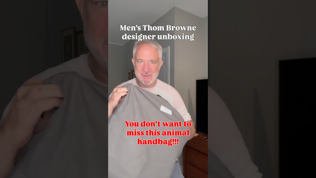 Men&rsquo;s designer unboxing! Special handbag #thombrowne #mensfashion #unboxing