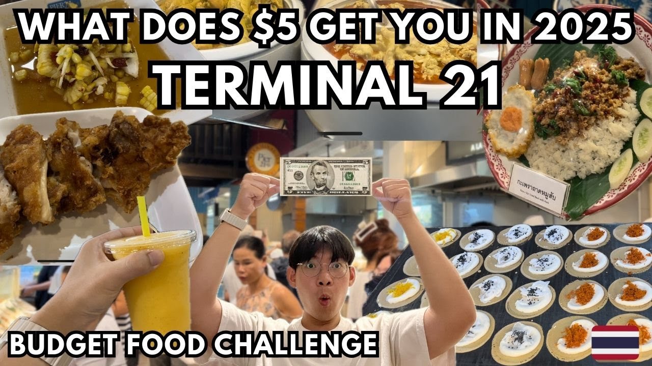 What $5 Gets You at Terminal 21 Food Court-Pier 21!? Bangkok Budget Food Challenge!🇹🇭