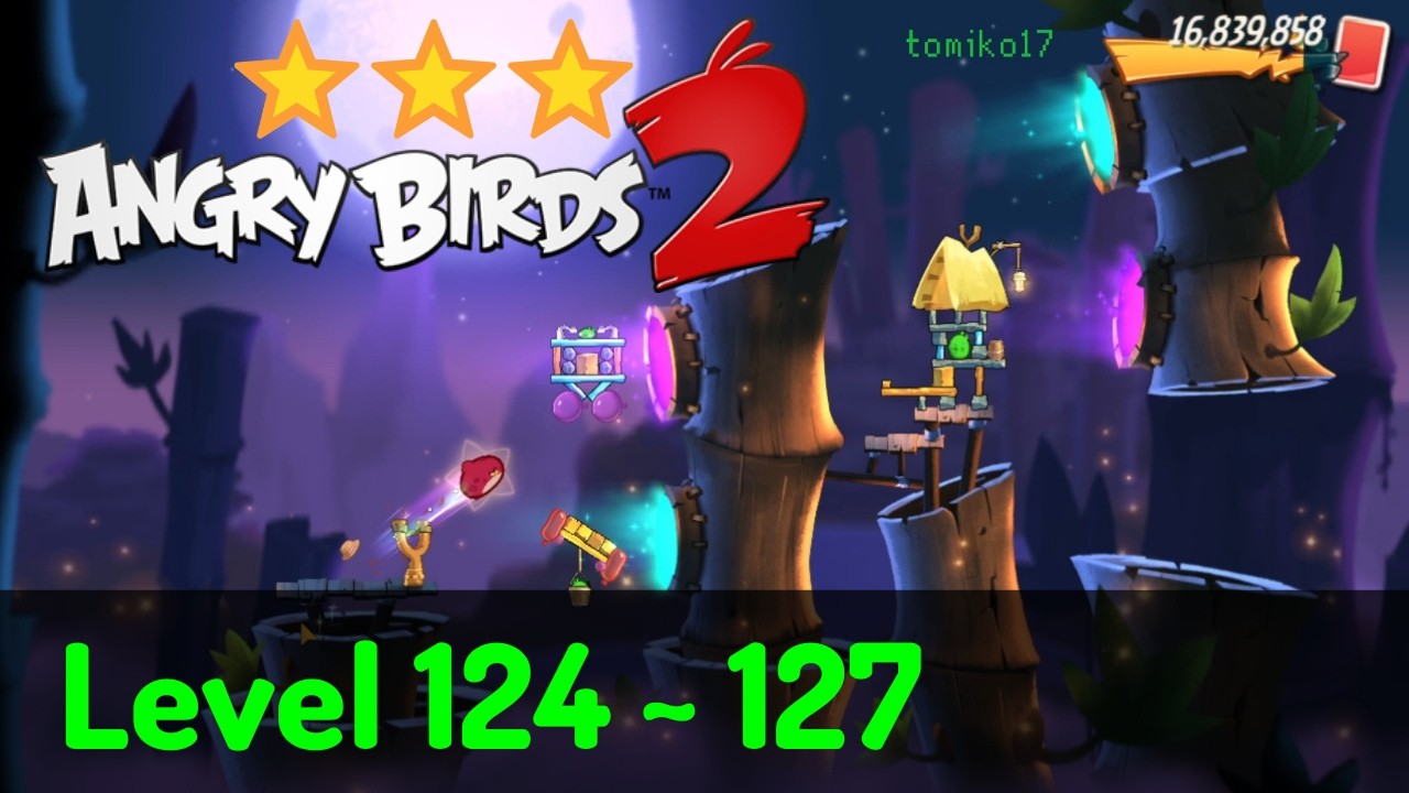 Angry Birds 2 - Greasy Swamp: Level 124, 125, 126, 127 ⭐⭐⭐
