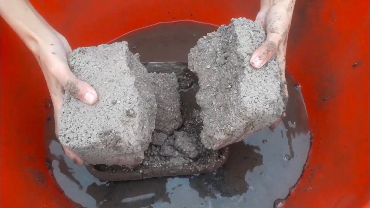 Charment thin bricks Crumbling in lots of water ASMR video 💦💤😴