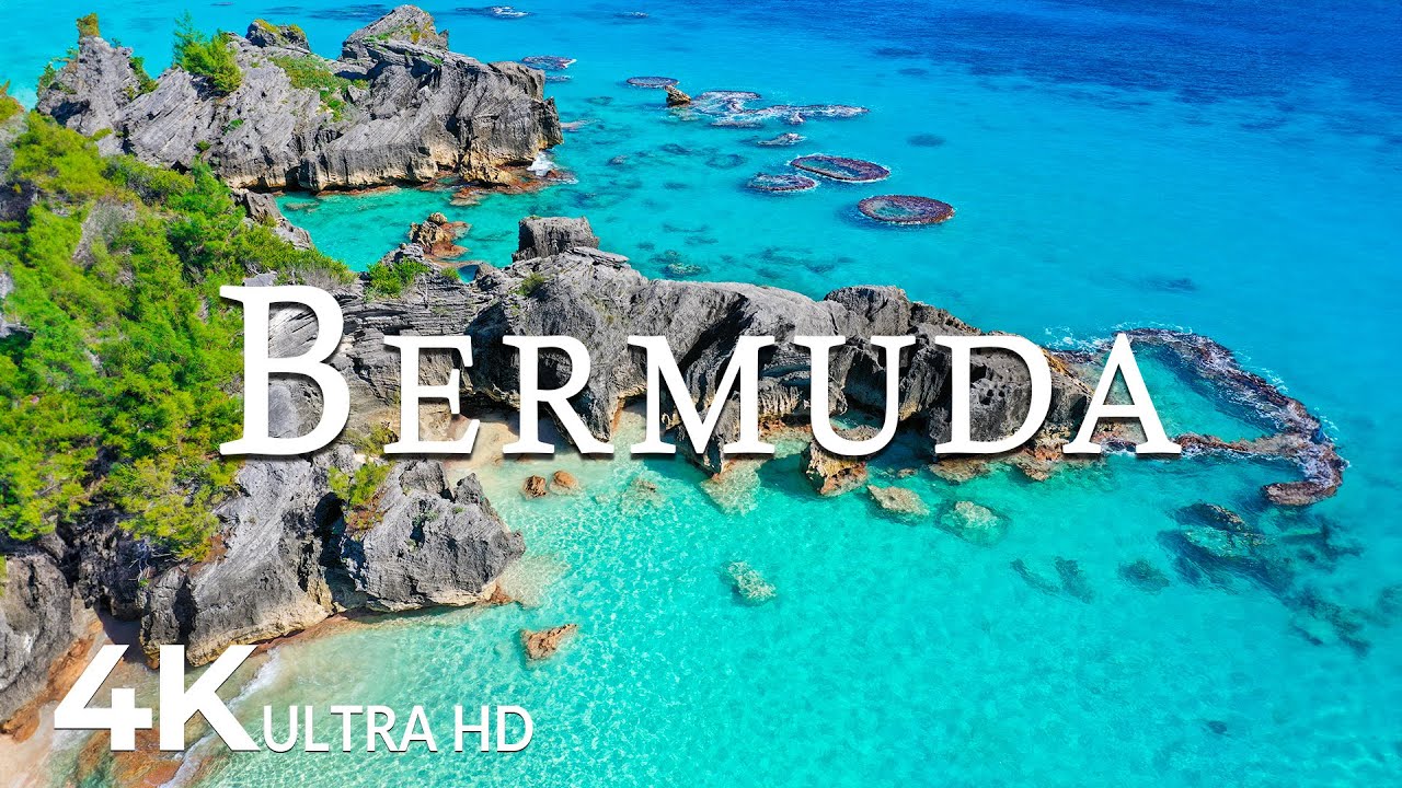 FLYING OVER BERMUDA (4K UHD) - Soothing Music Along With Beautiful Nature Video - 4K Video Ultra HD