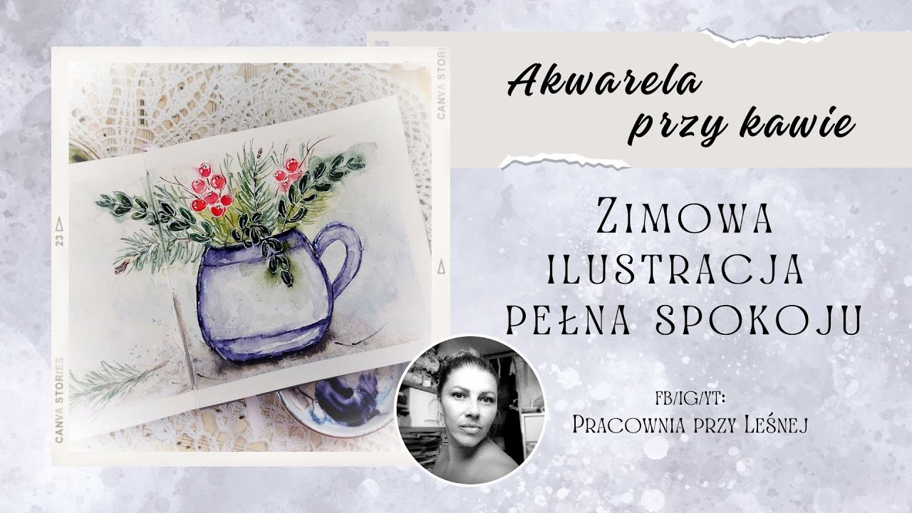 AKWARELA PRZY KAWIE - Zimowa ilustracja pełna spokoju #watercolor #akwarela #tutorial