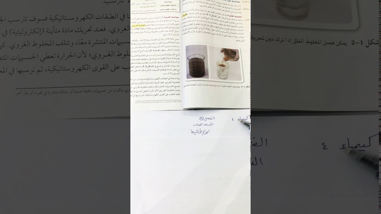 انواع المخاليط الجزء١كيمياء٤ (الملخص في الوصف )