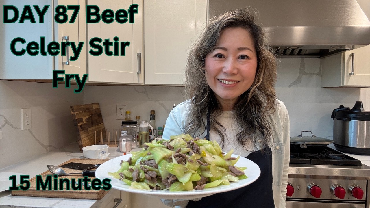 🥬🥩🥬DAY 87 - Beef Celery Stir Fry #video #beef #celery #chinesefood #easyrecipes #stirfry